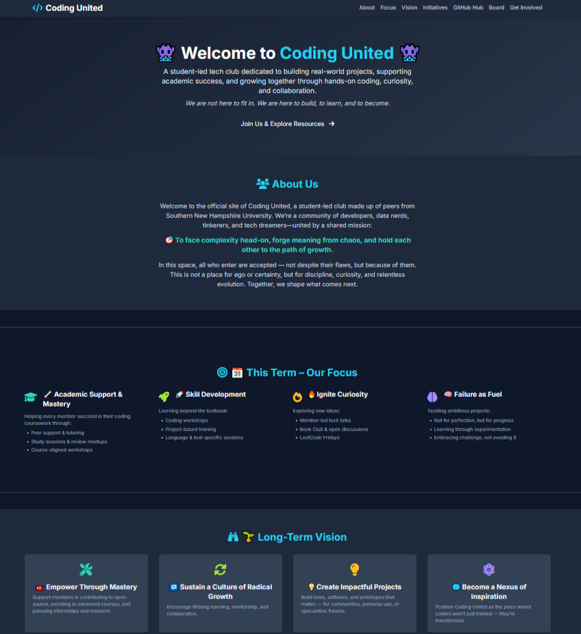 Created Main Club Website